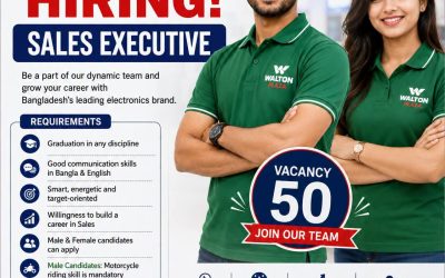 Walton Plaza is looking for smart, energetic, and target-oriented individuals to join our dynamic sales team as Sales Executives. If you are passionate about building a successful career in sales and want to work with one of Bangladesh’s leading electronics brands, we would love to hear from you.